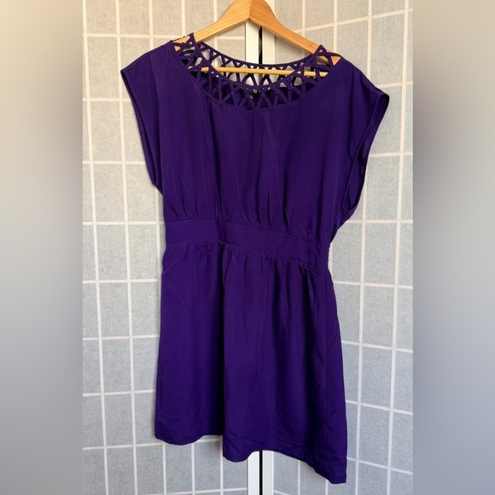 Forever 21 Purple Blouse with Cutout Neckline - Picture 1 of 9